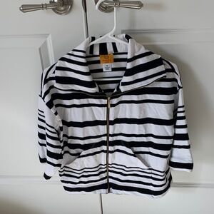 Ruby Rd. Black and White Striped Top